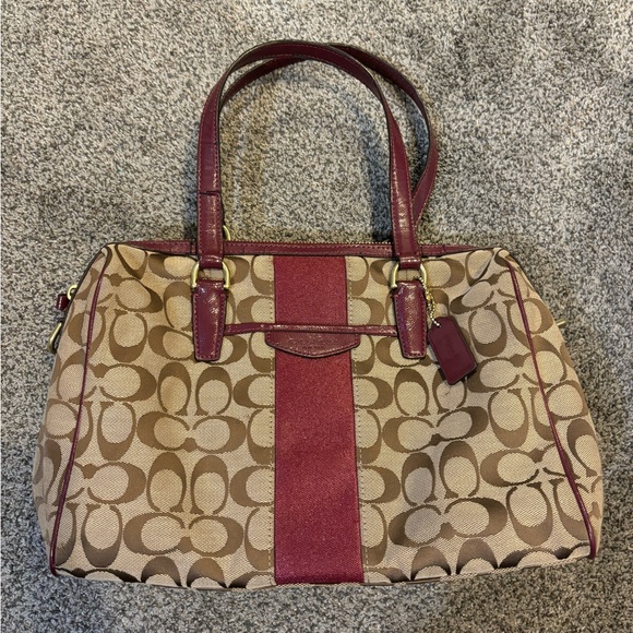 Coach Signature Stripe Purse - Picture 1 of 9